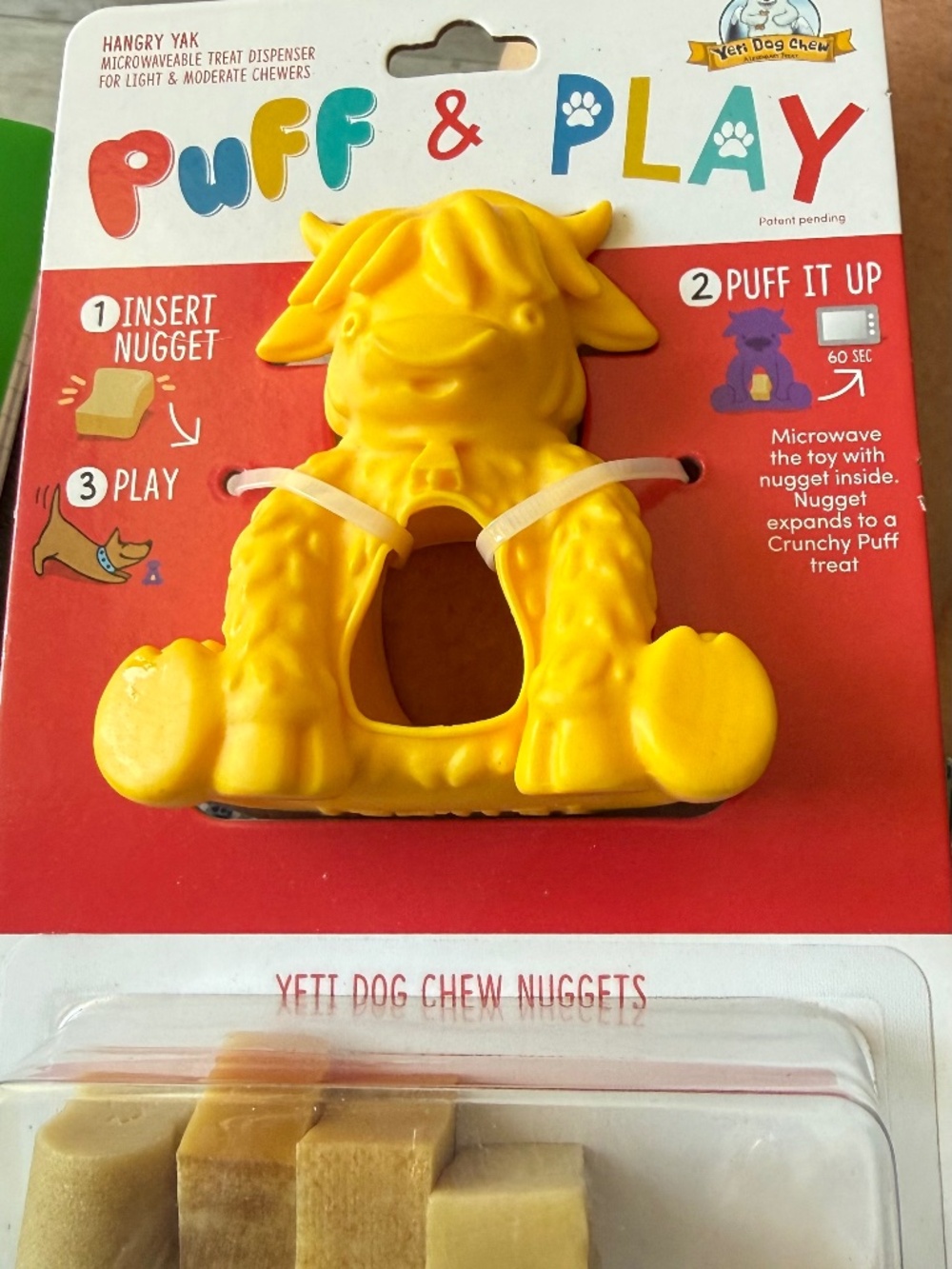NWT puff & play Hangry Yak dog toy